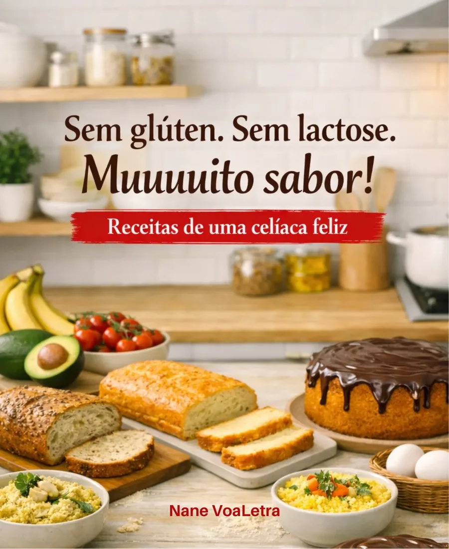 Capa do livro Sem glúten. Sem lactose. Muuuuito sabor! de Nane VoaLetra